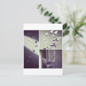 音楽ノート折り紙クレーンモバイル ポストカード (スタンド正面)