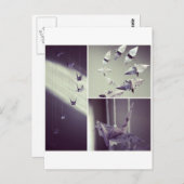 音楽ノート折り紙クレーンモバイル ポストカード (正面/裏面)