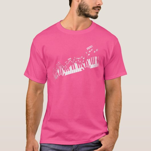 音楽ノート楽器ピアニストギフトアイデア P Tシャツ (正面)