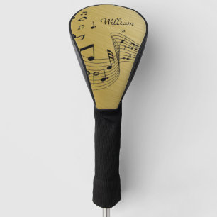 音楽ノート磨き金ゴールド名付ゴルフヘッドカバー ゴルフヘッドカバー