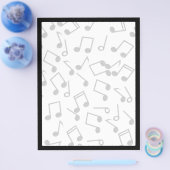 音楽ノート空白のオン(背景色の追加) チラシ (シングル)