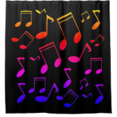 音楽ノート虹の色 シャワーカーテン (正面)