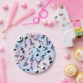 音楽ノート虹色パーティープレート ペーパープレート (パーティー)