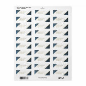 音楽ノート金ゴールドとブルー差出人住所 ラベル (フルシート)