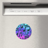 音楽ノート青紫アクアパターン マグネット (インサイチュ (食洗機))