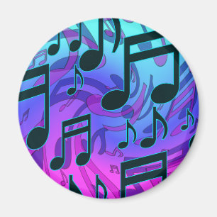 音楽ノート青紫アクアパターン マグネット