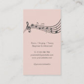 音楽ノート音楽先生エレガント赤面ピンク 名刺 (裏面)