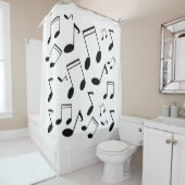 音楽ノート黒 シャワーカーテン (インサイチュ)