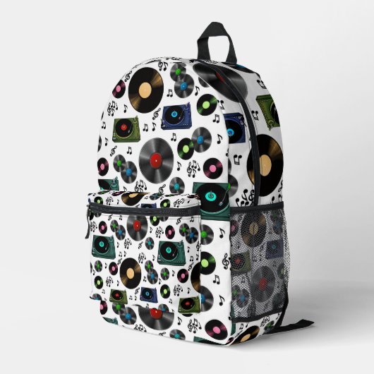 音楽ノート、アルバム、プレーヤー プリントバックパック (裏面右端)