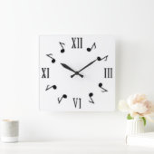 音楽ノート スクエア壁時計 (ホーム)