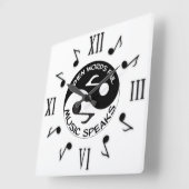 音楽ノート スクエア壁時計 (傾斜)