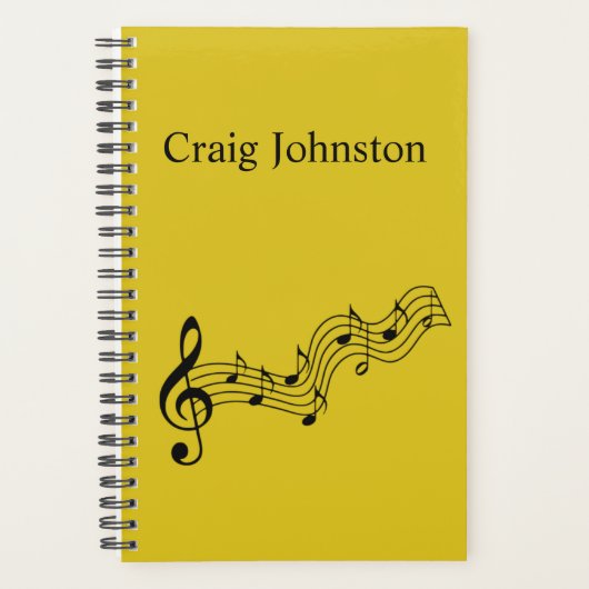 「音楽ノート」パーソナライズされた プランナー手帳 (正面)