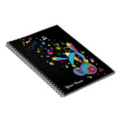 音楽ノート ヘッドホン パーソナライズ ブラック ノートブック (右側)