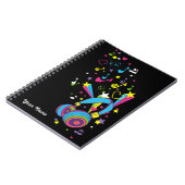 音楽ノート ヘッドホン パーソナライズ ブラック ノートブック (左側)