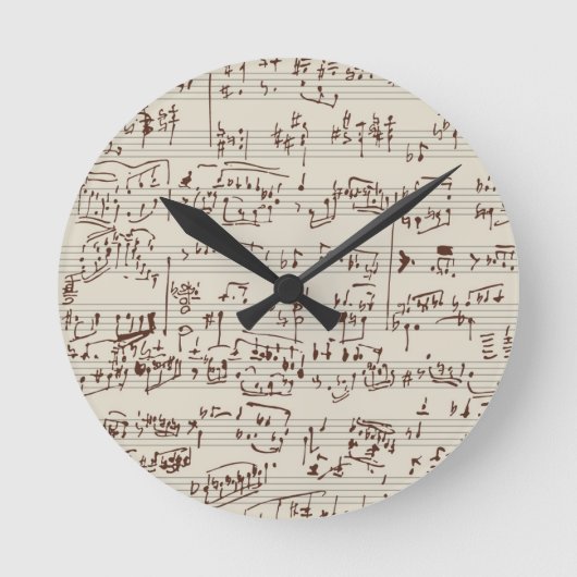 音楽ノート ラウンド壁時計 (正面)