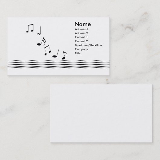 音楽ノート 名刺 (正面/裏面)