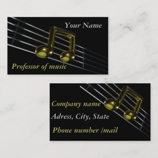 音楽ノート 名刺 (正面/裏面)