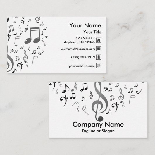 音楽ノート 名刺 (正面/裏面)