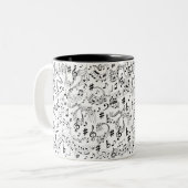 音楽ノート(白黒) ツートーンマグカップ (正面左)