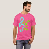 音楽ノート 音符 ト音記号 サウンド 愛 ファミリー Tシャツ (正面フル)