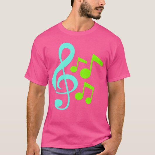 音楽ノート 音符 ト音記号 サウンド 愛 ファミリー Tシャツ (正面)