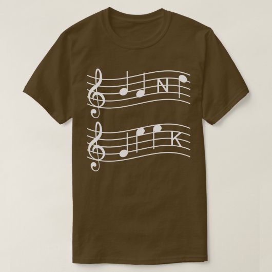 音楽ノート Tシャツ (デザイン正面)