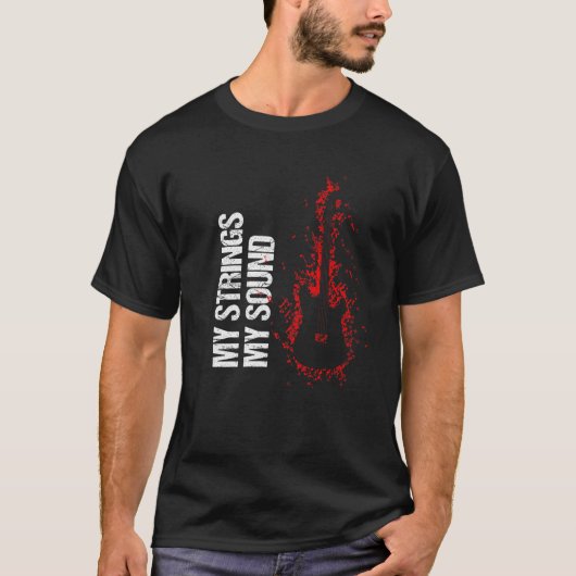 音楽ノートGuitar.私の弦、私の音。 Tシャツ (正面)