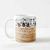 音楽ノートGuitar Mug コーヒーマグカップ (左)