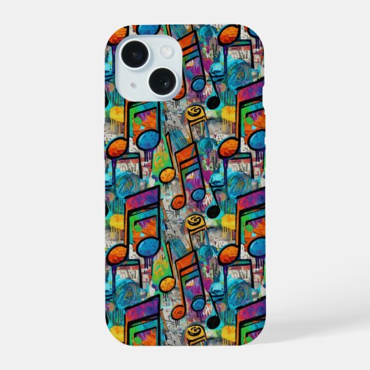 音楽ノートiPhone iPhone 15ケース (裏面)