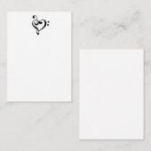 音楽ハートトレブルクレフ、 音符記号ベースクレフ、 音符記号ミュージシャン ノートカード (正面/裏面)