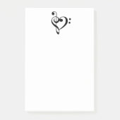 音楽ハートトレブルクレフ、 音符記号ベースクレフ、 音符記号ミュージシャン ポストイット (正面)