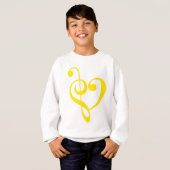 音楽ハート黄 Tシャツ (正面フル)