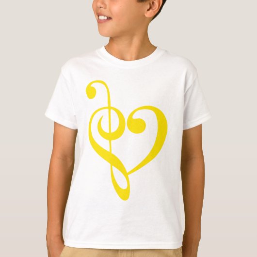 音楽ハート黄 Tシャツ (正面)