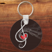 音楽ハート キーホルダー (正面)