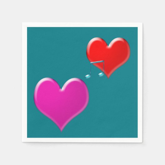 音楽ハート スタンダードカクテルナプキン (正面)