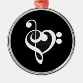 音楽ハート- I Love Music メタルオーナメント (正面)