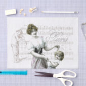 音楽バイオフランスのリニストのダンサー、レディーガールのデコパージュ 薄葉紙 (クラフト)