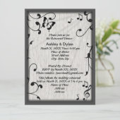 音楽バタフライ葉ズグレイ黒リハーサルディナー 招待状 (スタンド正面)