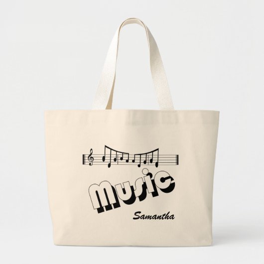 音楽バッグ ラージトートバッグ (正面)