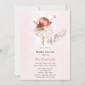 音楽バレエのリサイタルと可愛いガールバレリーナ 招待状 (正面)