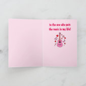 音楽バレンタインデーとギター シーズンカード (内部)