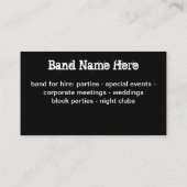 音楽バンドクール名刺の両面 名刺 (裏面)