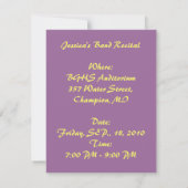 音楽バンド 楽器 発表会 パーティー ご招待 招待状 (裏面)