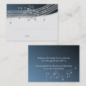 音楽バー（ユダヤ教の）バル・ミツバーシーティングカード プレイスカード (正面/裏面)