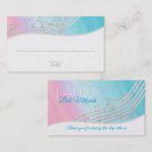 音楽バー(ユダヤ教の)バル・ミツバーシーティングカード プレイスカード (正面/裏面)