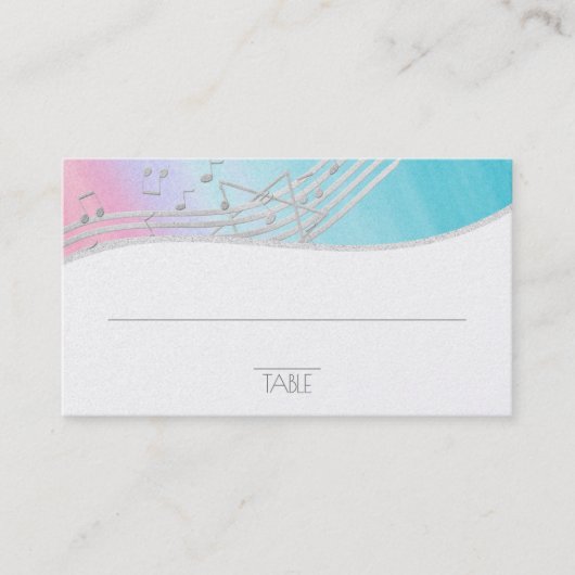 音楽バー(ユダヤ教の)バル・ミツバーシーティングカード プレイスカード (正面)