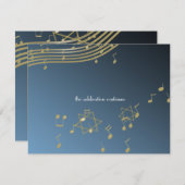 音楽バー(ユダヤ教の)バル・ミツバー披露宴カード エンクロージャーカード (正面/裏面)