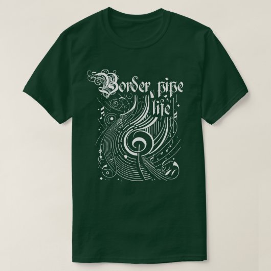 音楽パイプ縁どの波状寿命 Tシャツ (デザイン正面)
