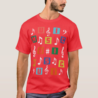 音楽パズルのピースな友達 Tシャツ