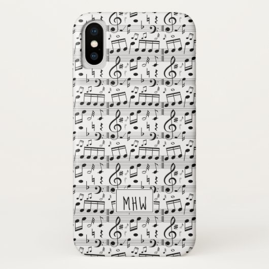 音楽パターンカスタムモノグラム電話ケース Case-Mate iPhoneケース (裏面)